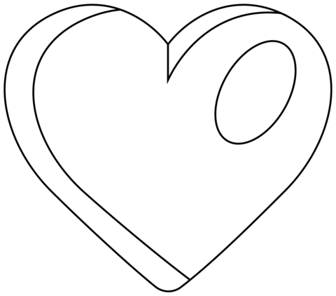 Blue Heart Emoji Coloring Page